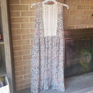 Maurices long floral cardi vest